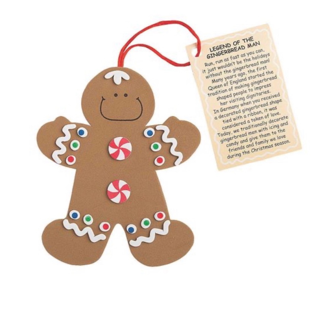 gingerbread man craft kit NEW x12 ornament set diy family night legend of the gb